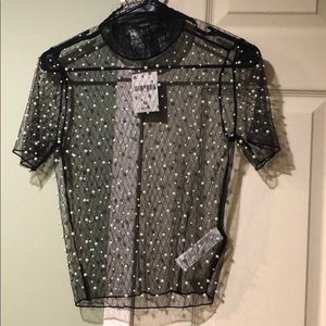 Sheer pearl shirt